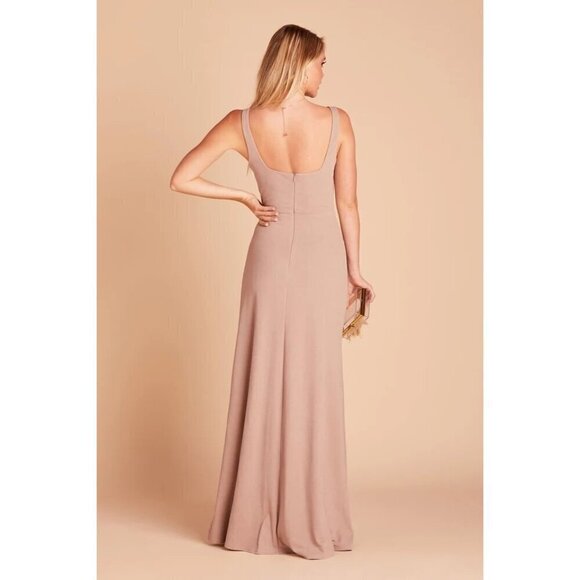 Birdy Grey Alex Convertible Crepe Taupe Maxi Formal Bridesmaid Dress Large NWT - Picture 4 of 16